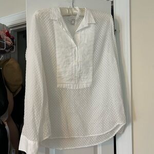 J. Crew Long Sleeve White Tuxedo Shirt